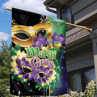 Personalized Mardi Gras Garden Flag Carnival Feathers Masks