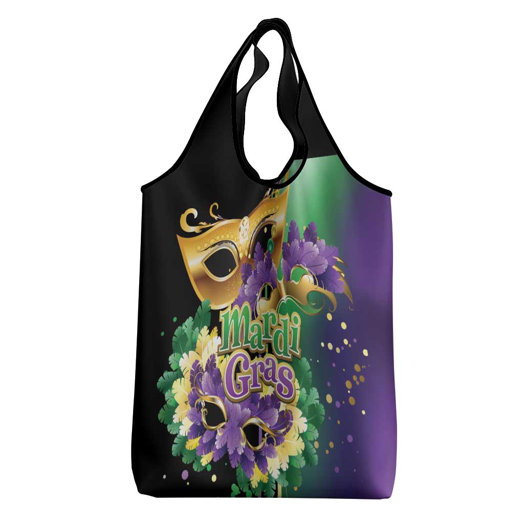 Mardi Gras Grocery Bag Carnival Feathers Masks