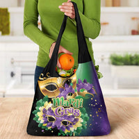 Mardi Gras Grocery Bag Carnival Feathers Masks