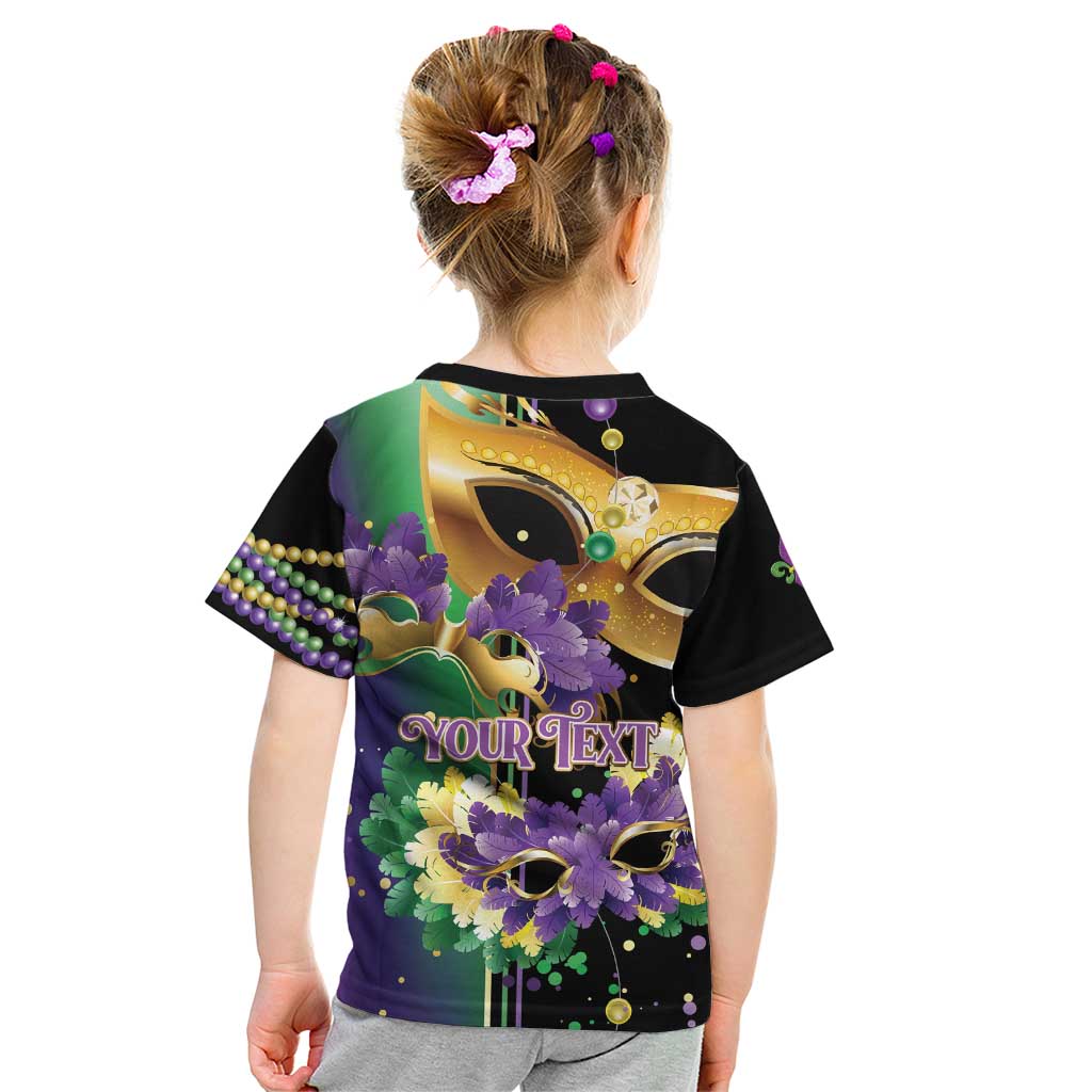 Personalized Mardi Gras Kid T Shirt Carnival Feathers Masks
