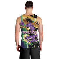 Personalized Mardi Gras Men Tank Top Carnival Feathers Masks - Wonder Print Shop