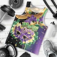 Personalized Mardi Gras Men Tank Top Carnival Feathers Masks - Wonder Print Shop