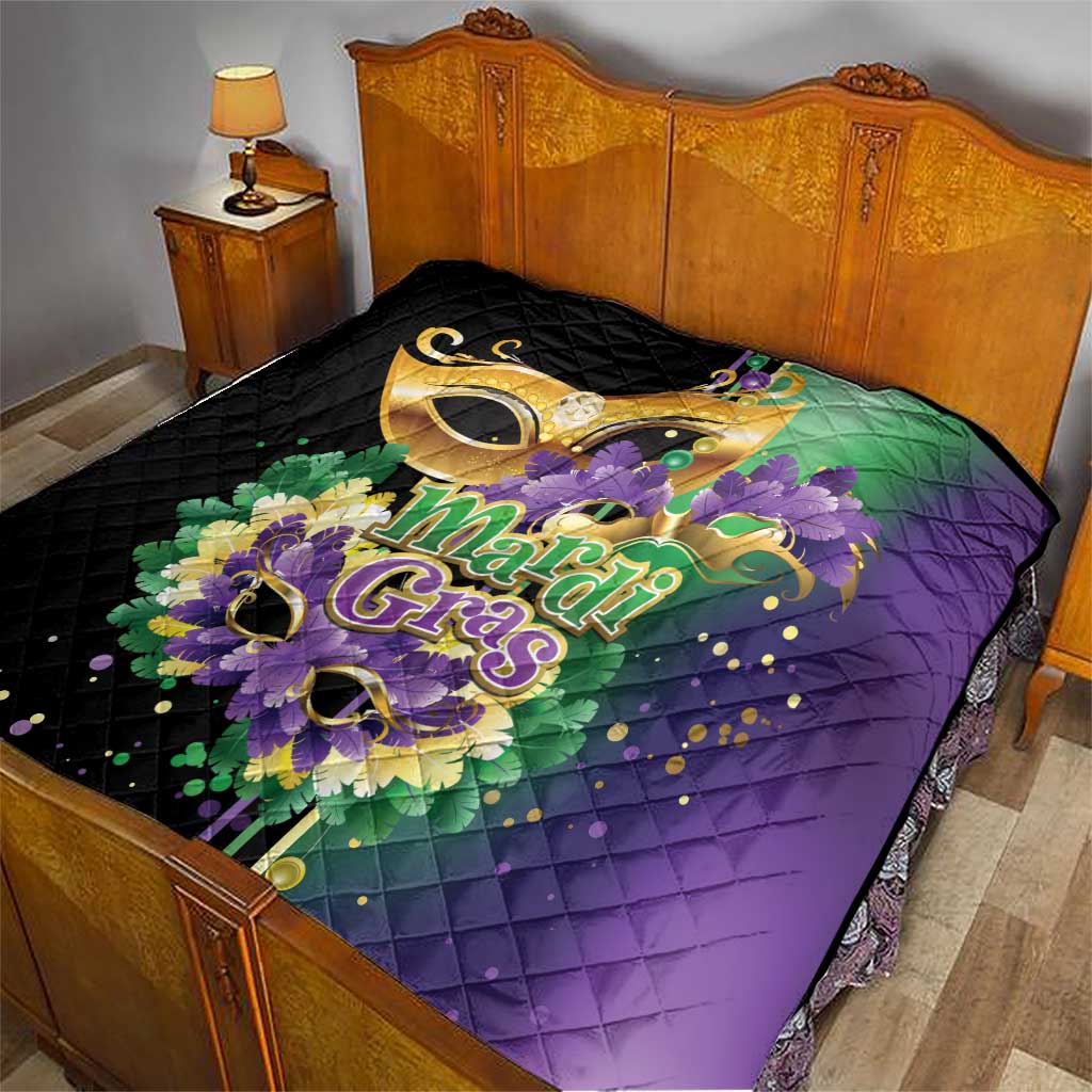 Mardi Gras Quilt Carnival Feathers Masks - Wonder Print Shop