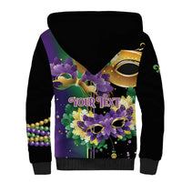 Personalized Mardi Gras Sherpa Hoodie Carnival Feathers Masks - Wonder Print Shop