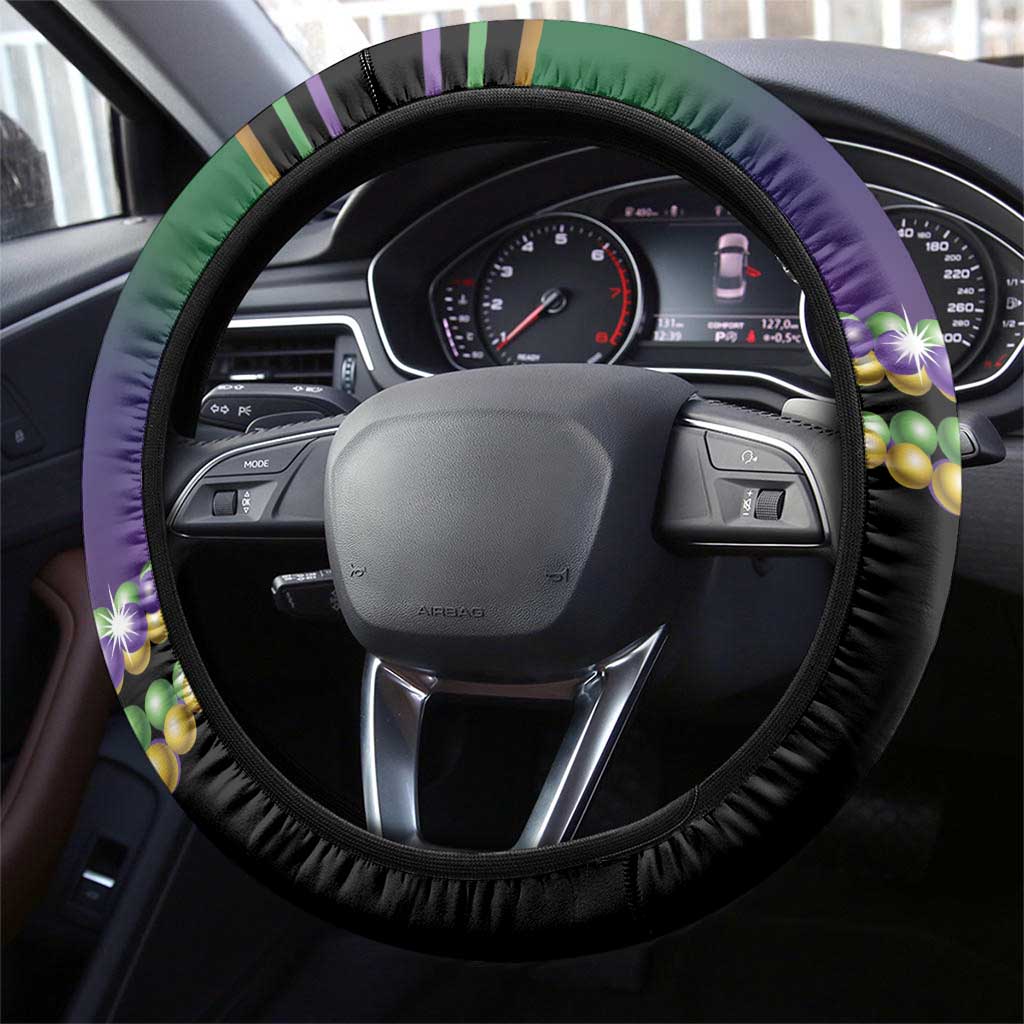 Mardi Gras Steering Wheel Cover Carnival Feathers Masks - Wonder Print Shop