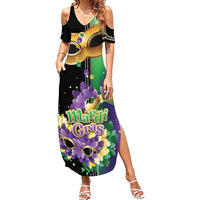 Personalized Mardi Gras Summer Maxi Dress Carnival Feathers Masks - Wonder Print Shop