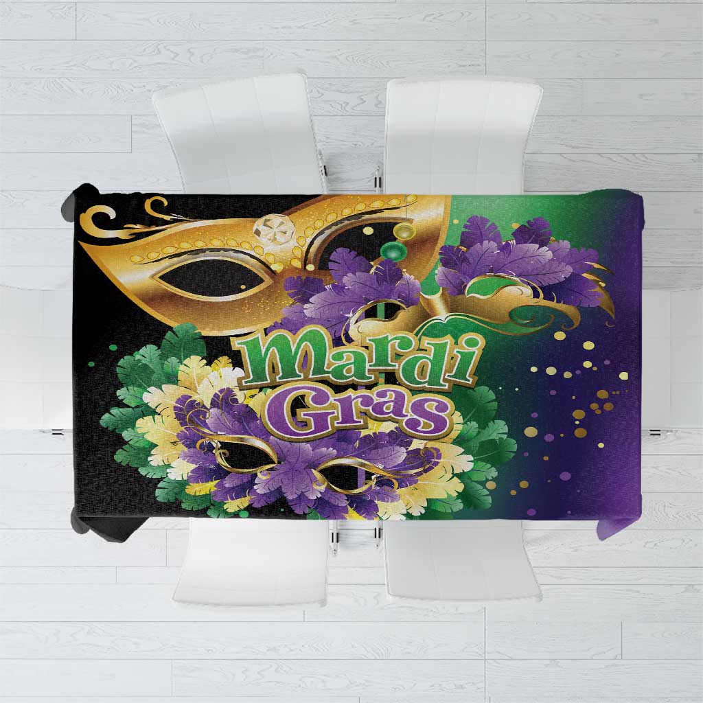 Mardi Gras Tablecloth Carnival Feathers Masks - Wonder Print Shop