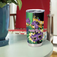 Personalized Mardi Gras Tumbler Cup Carnival Feathers Masks - Wonder Print Shop