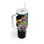 Personalized Mardi Gras Tumbler With Handle Carnival Feathers Masks - Wonder Print Shop