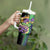 Personalized Mardi Gras Tumbler With Handle Carnival Feathers Masks - Wonder Print Shop