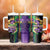 Personalized Mardi Gras Tumbler With Handle Carnival Feathers Masks - Wonder Print Shop
