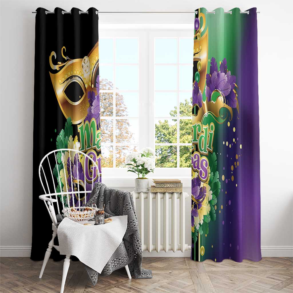 Mardi Gras Window Curtain Carnival Feathers Masks - Wonder Print Shop