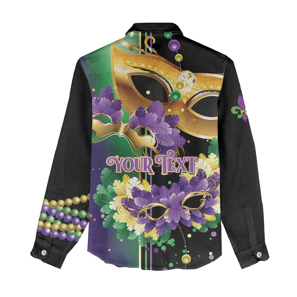 Personalized Mardi Gras Women Casual Shirt Carnival Feathers Masks - Wonder Print Shop