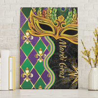 Personalized Mardi Gras Canvas Wall Art Gold Mask Unique Style