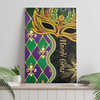 Personalized Mardi Gras Canvas Wall Art Gold Mask Unique Style