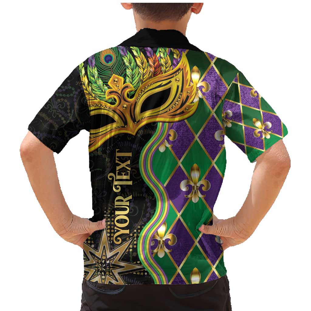 Personalized Mardi Gras Family Matching Mermaid Dress and Hawaiian Shirt Gold Mask Unique Style