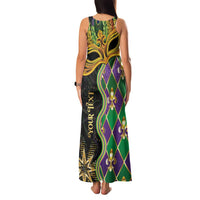 Personalized Mardi Gras Family Matching Tank Maxi Dress and Hawaiian Shirt Gold Mask Unique Style