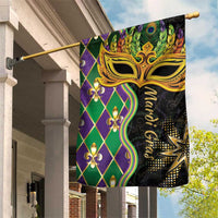 Personalized Mardi Gras Garden Flag Gold Mask Unique Style
