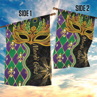 Personalized Mardi Gras Garden Flag Gold Mask Unique Style