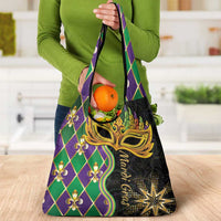 Mardi Gras Grocery Bag Gold Mask Unique Style