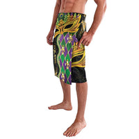 Personalized Mardi Gras Lavalava Gold Mask Unique Style