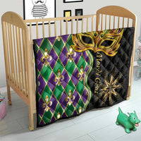 Mardi Gras Quilt Gold Mask Unique Style - Wonder Print Shop