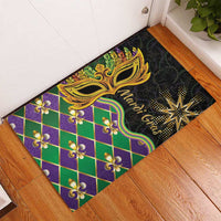 Mardi Gras Rubber Doormat Gold Mask Unique Style - Wonder Print Shop