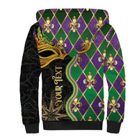 Personalized Mardi Gras Sherpa Hoodie Gold Mask Unique Style - Wonder Print Shop