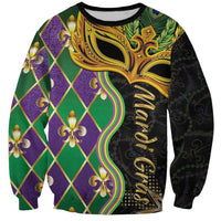 Personalized Mardi Gras Sweatshirt Gold Mask Unique Style - Wonder Print Shop