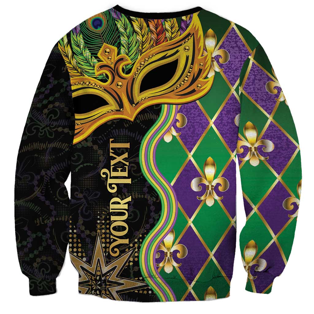 Personalized Mardi Gras Sweatshirt Gold Mask Unique Style - Wonder Print Shop