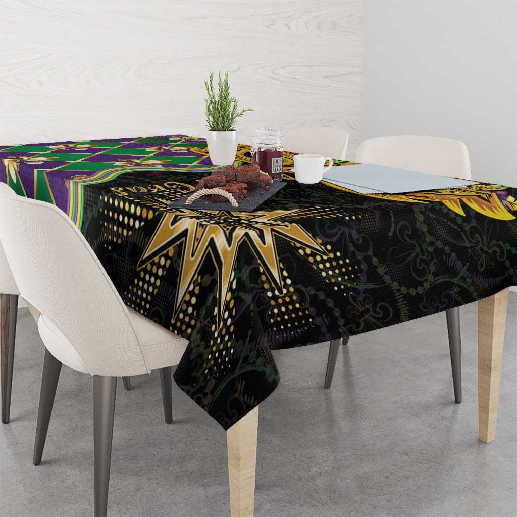 Mardi Gras Tablecloth Gold Mask Unique Style - Wonder Print Shop