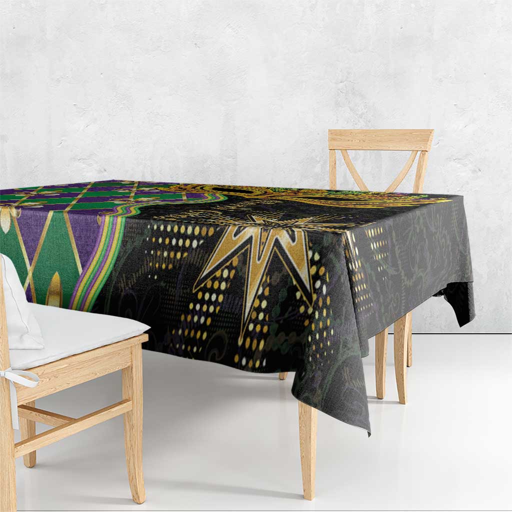 Mardi Gras Tablecloth Gold Mask Unique Style - Wonder Print Shop
