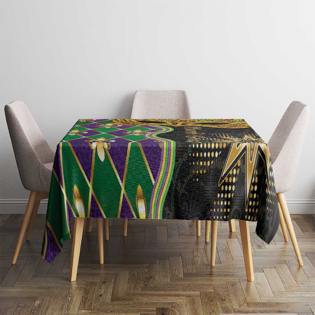 Mardi Gras Tablecloth Gold Mask Unique Style - Wonder Print Shop