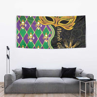 Mardi Gras Tapestry Gold Mask Unique Style - Wonder Print Shop