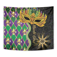 Mardi Gras Tapestry Gold Mask Unique Style - Wonder Print Shop