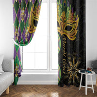 Mardi Gras Window Curtain Gold Mask Unique Style - Wonder Print Shop