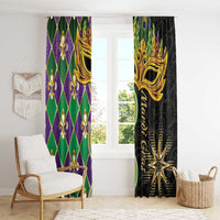 Mardi Gras Window Curtain Gold Mask Unique Style - Wonder Print Shop
