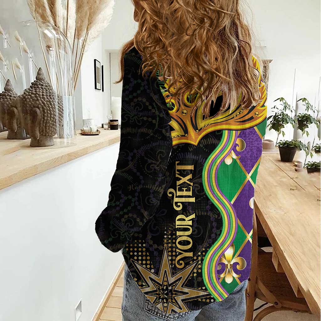 Personalized Mardi Gras Women Casual Shirt Gold Mask Unique Style - Wonder Print Shop