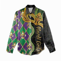 Personalized Mardi Gras Women Casual Shirt Gold Mask Unique Style - Wonder Print Shop