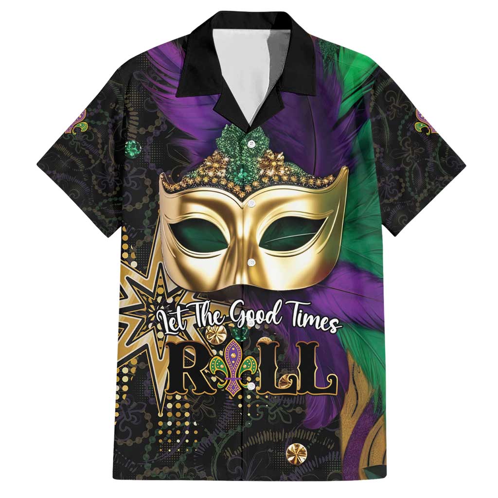 Let The Good Times Roll Mardi Gras Family Matching Short Sleeve Bodycon Dress and Hawaiian Shirt Special Version