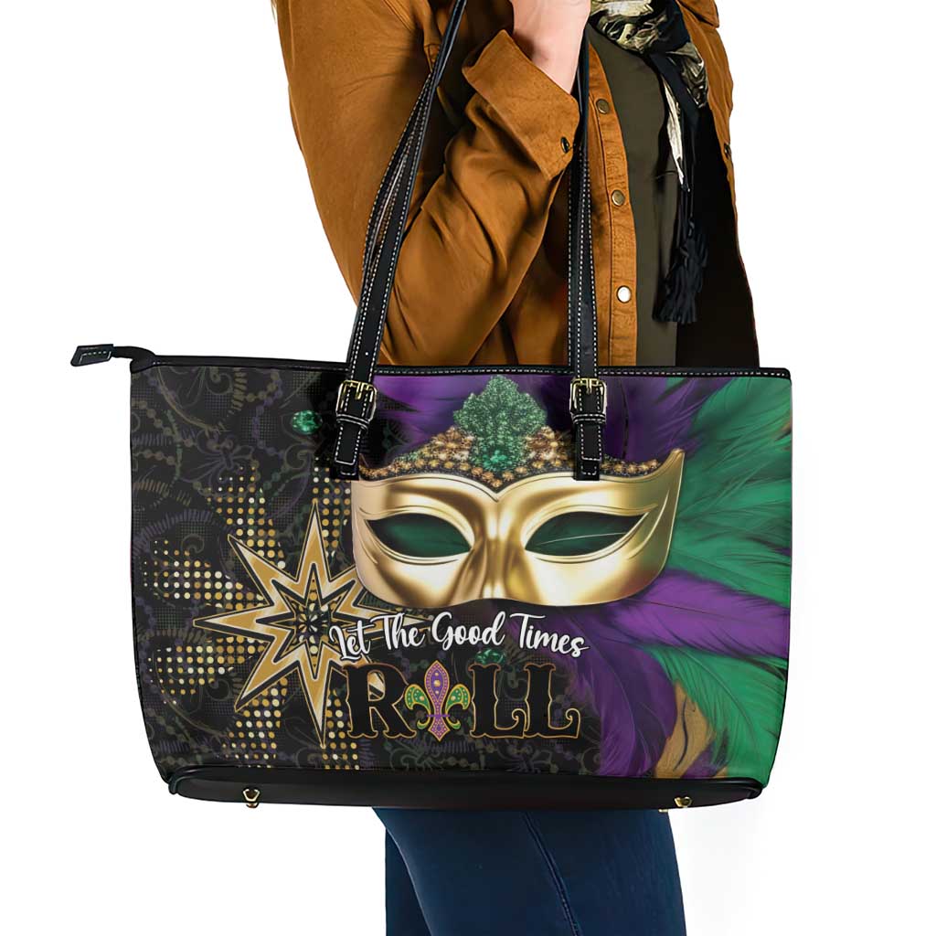Let The Good Times Roll Mardi Gras Leather Tote Bag Special Version