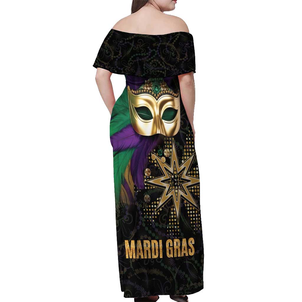 Let The Good Times Roll Mardi Gras Off Shoulder Maxi Dress Special Version - Wonder Print Shop