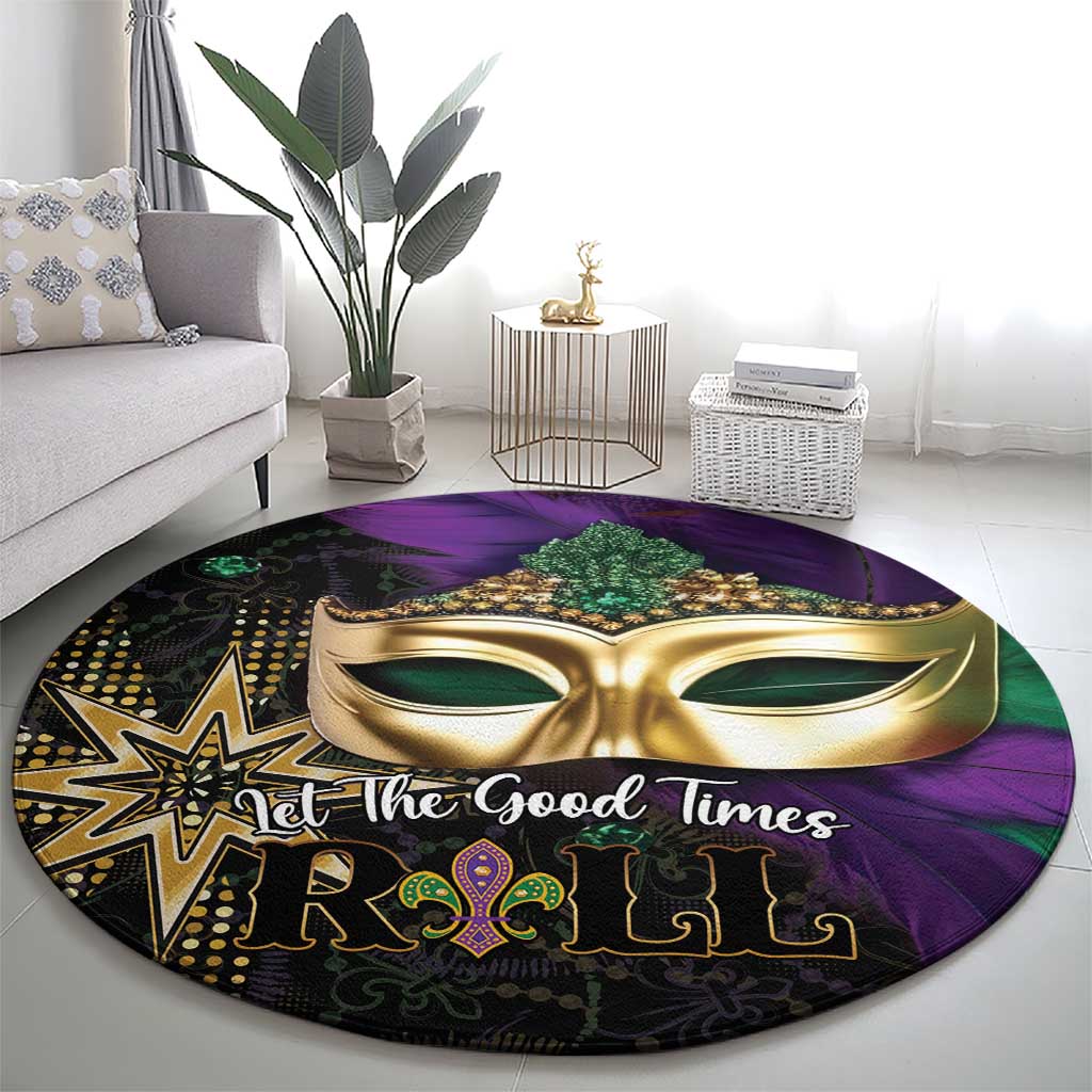 Let The Good Times Roll Mardi Gras Round Carpet Special Version - Wonder Print Shop
