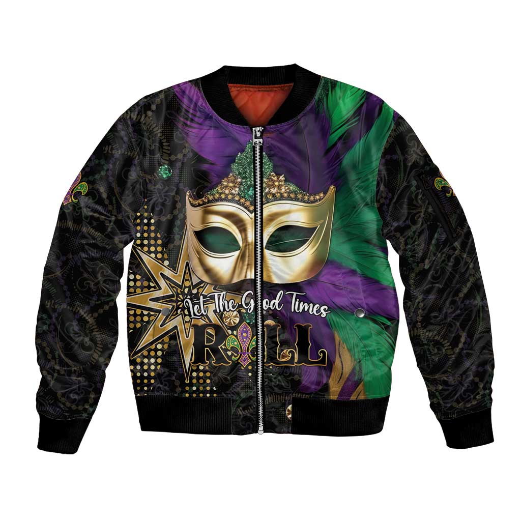 Let The Good Times Roll Mardi Gras Sleeve Zip Bomber Jacket Special Version - Wonder Print Shop
