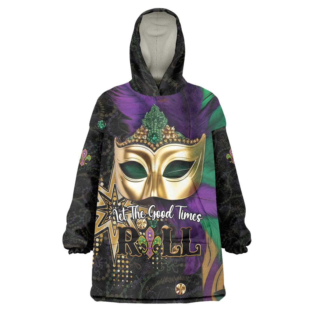 Let The Good Times Roll Mardi Gras Wearable Blanket Hoodie Special Version - Wonder Print Shop