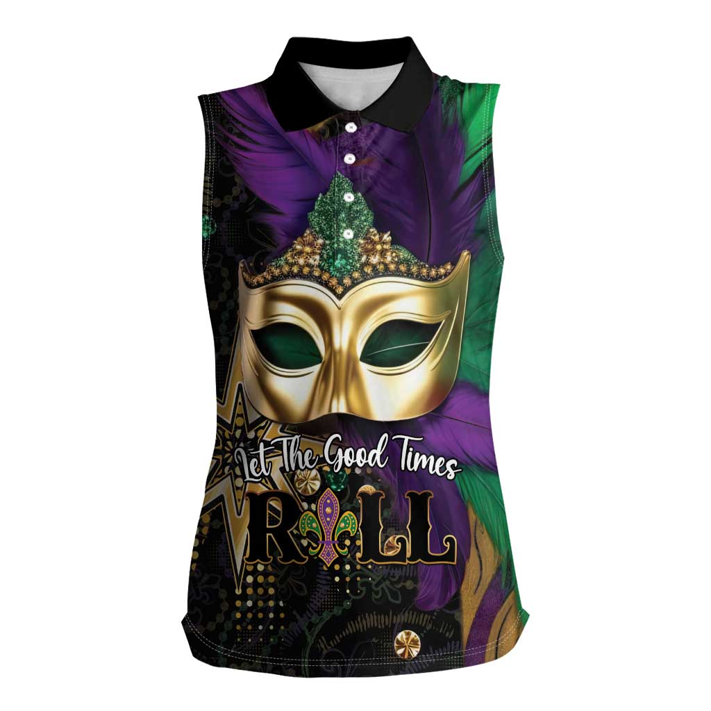Let The Good Times Roll Mardi Gras Women Sleeveless Polo Shirt Special Version - Wonder Print Shop