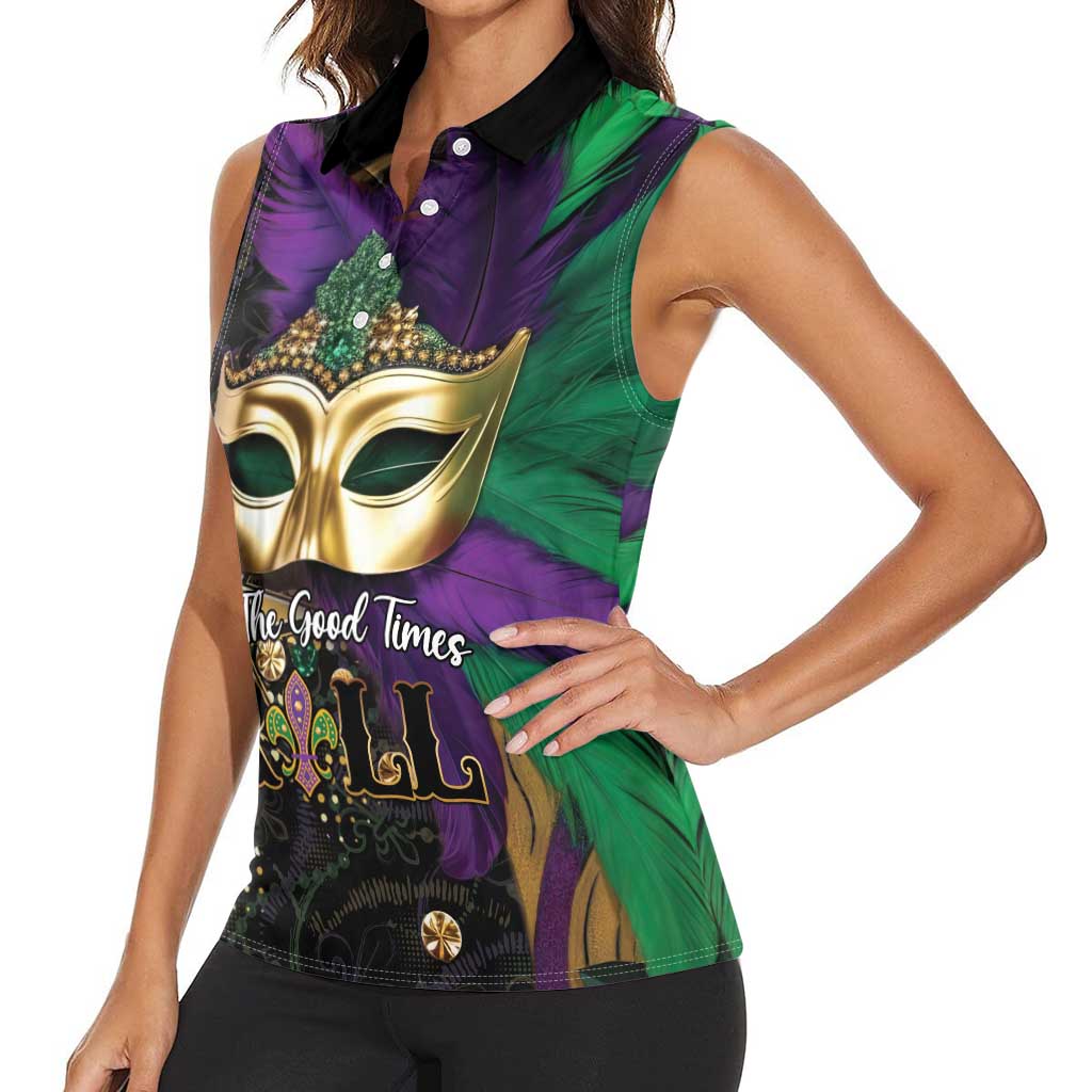Let The Good Times Roll Mardi Gras Women Sleeveless Polo Shirt Special Version - Wonder Print Shop