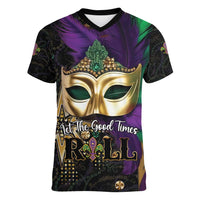 Let The Good Times Roll Mardi Gras Women V-Neck T-Shirt Special Version - Wonder Print Shop
