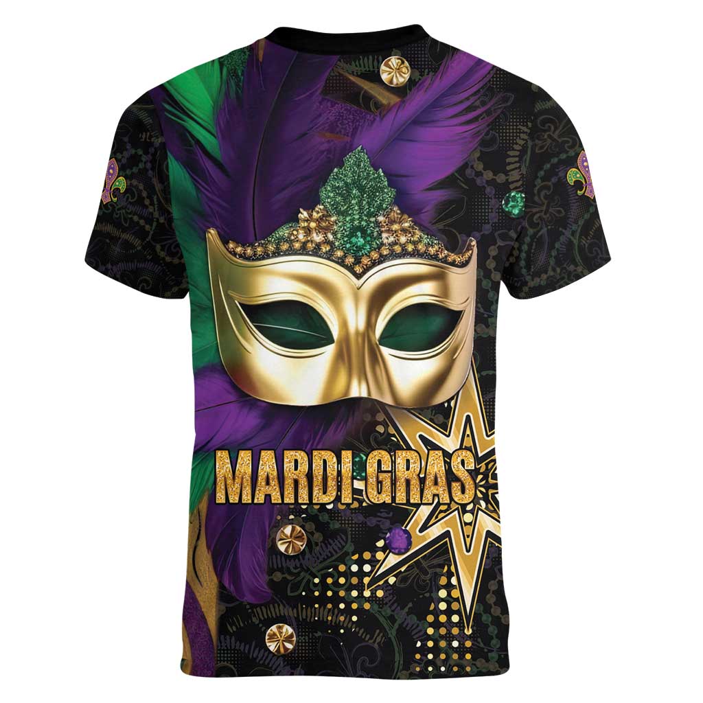 Let The Good Times Roll Mardi Gras Women V-Neck T-Shirt Special Version - Wonder Print Shop