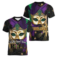 Let The Good Times Roll Mardi Gras Women V-Neck T-Shirt Special Version - Wonder Print Shop